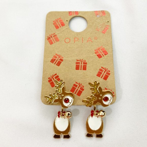 Primark Rudolph the Red Nose Reindeer Christmas Earrings NWT - Picture 1 of 4